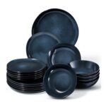 Onader 18-Piece Reactive Glaze Dinner Set, Galaxy Blue