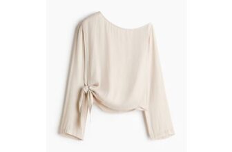 One-Shoulder Tie-Detail Top
