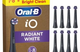 Oral-B iO Radiant White Original Electric Toothbrush Heads, Black (Pack of 8)
