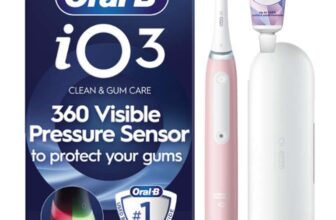 Oral-B iO3 Electric Toothbrush, Blush Pink, with Travel Case and Toothpaste