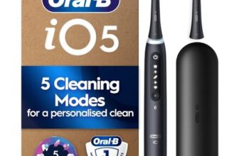 Oral-B iO5 Electric Toothbrush, Black, with Travel Case and Spare Head