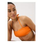 Orange Halter Neck Bandeau Bikini Top