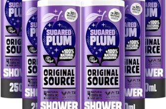 Original Source Sugared Plum Shower Gel with 100percent Natural Fragrance, Vegan Shower Gel, Paraben Free Body Shower Wash, Multipack of 6 x 250ml