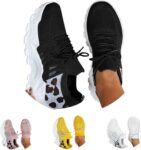 Orthopedic Trainers for Women with Arch Support Lightweight Running Shoes Breathable Casual Wide Fit Sneakers Non-Slip Sport Shoes for Gym Tennis Athletic Workout Fitness