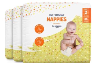 Our Essentials by Amazon Nappies – Size 2 (3-6kg) – 102 count (3 Packs of 34)