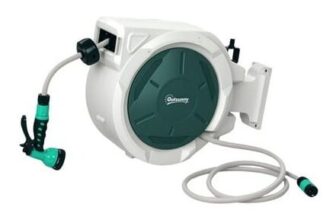 Outsunny Retractable Hose Reel Wall Mounted with Lock
