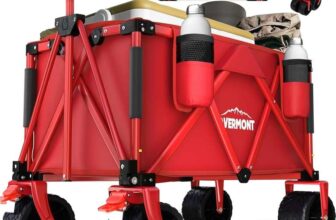 Overmont 150kg Festival Camping Trolley on Wheels – Heavy Duty Folding, Adjustable Handle, Portable