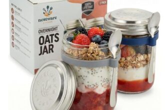 Overnight Oats Jar with Spoon 2-Pack