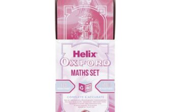 Oxford Helix Maths Set Pink Marble Edition 9 Piece Geometry Set with Ruler