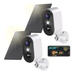 PESAIR Outdoor 2K WiFi Security Camera with Solar Panel (2-Pack)