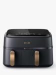PHILIPS 3000 Series NA352/00 9L Dual Basket Air Fryer – Charcoal grey and gold – certified open box – sold Currys Clearance