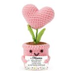 PRSTENLY Mum Gift: Handmade Crochet Heart Flower Card