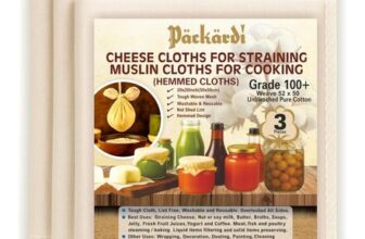 Pack of 3 100% Unbleached Cheesecloth Muslin Cloths, 50×50 Cm