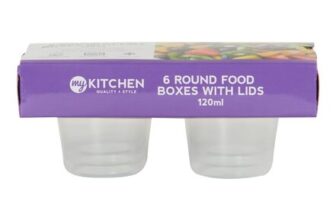 Pack of 6 round Food Boxes with Lids
