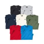 Pack of 7 Mens Cotton T-Shirts – Black Red Green Grey Blue White Navy