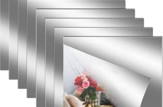 Pack of 8 Thick Acrylic Mirrors, Flexible Self-Adhesive Mirrors, Frameless Wall Mirror for Bathroom, Bedroom, Wardrobe, Home (2 mm, 8 Pieces, 20 x 20 cm)