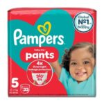 Pampers Baby-Dry Nappy Pants Size 5, 33 Nappies, 12kg – 17kg Essential Pack