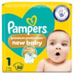 Pampers Premium Nappies, size 1, 2 and 3