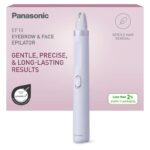Panasonic ES-EF10-V503 Eyebrow & Facial Hair Epilator for Women, Eyebrow Shaper, LED Light, Compact Pen Design, AA Battery Operated, Purple