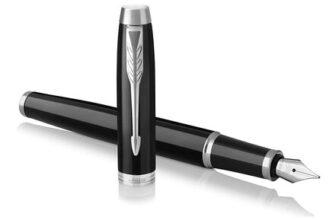 Parker IM Fountain Pen, Black Lacquer, Chrome Trim, Medium Nib