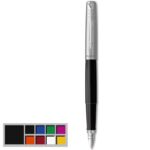 Parker Jotter Originals Fountain Pen Classic Black Finish Medium Nib Blue & Black Ink