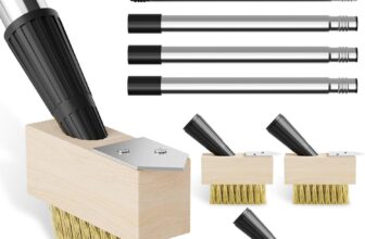 Patio Weed Remover Tool with 61 Long Handle and 4 Weed Brush Heads,Manual Weed Scraper for Removing Moss and Weeds on Block Paving, Garden Path, Patio, Driveway