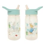 Peter Rabbit Kids Water Bottle, Leak-Resistant, 400ml, Flip-up Straw, Blue