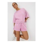 Pink Acid Wash Shorts