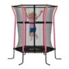 Pink HOMCOM 5.4FT Kids Trampoline with Enclosure Indoor Outdoor