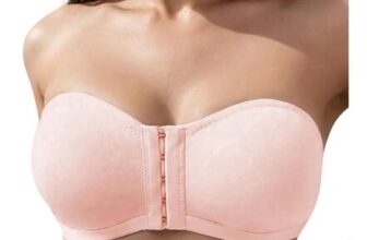 Pink Strapless Bandeau Wireless Front-Fastening Bra XL