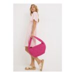 Pink Straw Shoulder Bag