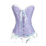 Plus-Size Lace-up Overbust Corset Bustier Bodysuit Shapewear