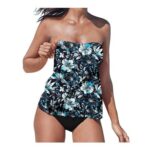 Plus Size Tankini Set with Tummy Control and Shorts L