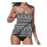 Plus-Size Women Tankini Set with Shorts, Tummy Control