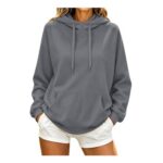 Plus Size Womens Oversized Hoodie with Pockets and Drawstring Hood