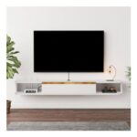 Pmnianhua Floating TV Stand Wall-Mounted Entertainment Center 140cm
