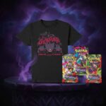 Pokémon Mega Gengar Premium T-Shirt Bundle (Size L) – Includes 3 Phantasmal Flames Booster Packs