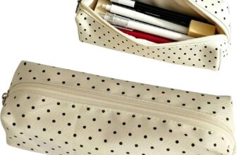Polka Dot Pencil Case, Soft Fabric Zipper Pouch for Pens Stationery Storage