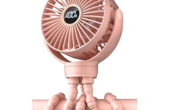 Portable Pram Fan, Rechargeable Clip-on with Display