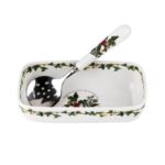 Portmeirion the Holly & the Ivy Cranberry Dish & Slotted Spoon