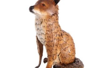 Premier Decorations Sitting Fox Metal Garden Sculpture 32.5cm