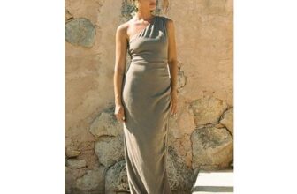 PrettyLittleThing Textured One Shoulder Ruched Maxi Dress