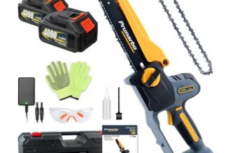 Prunarbo 8-Inch Brushless Mini Chainsaw Kit with Two 4.0Ah Batteries