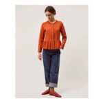 Prune Peplum Cardigan Orange