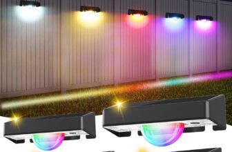 Quntis Solar Fence Lights Outdoor Garden Linear Light Effect, 4Pack