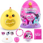 Rainbocorns ZURU Eggzania Mini Mania, Chicken, by ZURU Plush Surprise Unboxing with Animal Soft Toy, Idea for Girls with Imaginary Play (Chicken)