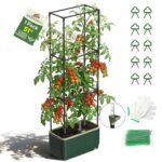 Raised Garden Bed with Trellis, Self Watering System, Height Adjustable Tomato Planter, Elevated Rectangular Planter Box. SB MQHUAYU FBA