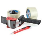 Rapesco 1557 Packing Tape Dispenser 960 with 2 Clear Packing Tapes