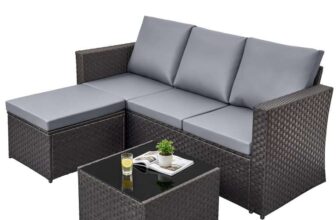 Rattanstar 4 Seater Garden Furniture Set, Outdoor High-Back Sofa Set – All-Weather Patio Furniture – Sold By Rattan Star/FBA