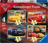 Ravensburger Disney Pixar Cars 4-in-a-Box Jigsaw Puzzles for Kids Ages 3 Years and Up 12, 16, 20 & 24 Piece Puzzles Lightning McQueen & Friends